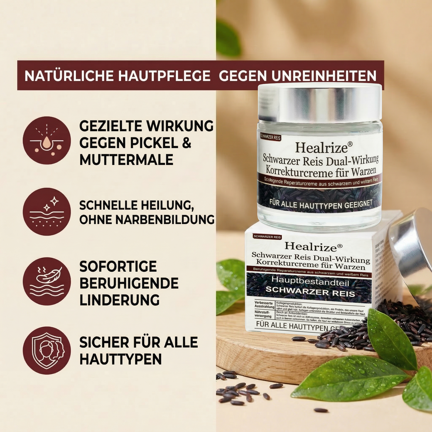 ⭐ Bestseller  | 𝙃𝙚𝙖𝙡𝙧𝙞𝙯𝙚® 𝙎𝙘𝙝𝙬𝙖𝙧𝙯𝙚𝙧 𝙍𝙚𝙞𝙨 𝘿𝙪𝙖𝙡-𝙒𝙞𝙧𝙠𝙪𝙣𝙜 𝙆𝙤𝙧𝙧𝙚𝙠𝙩𝙪𝙧𝙘𝙧𝙚𝙢𝙚 𝙛ü𝙧 𝙒𝙖𝙧𝙯𝙚𝙣