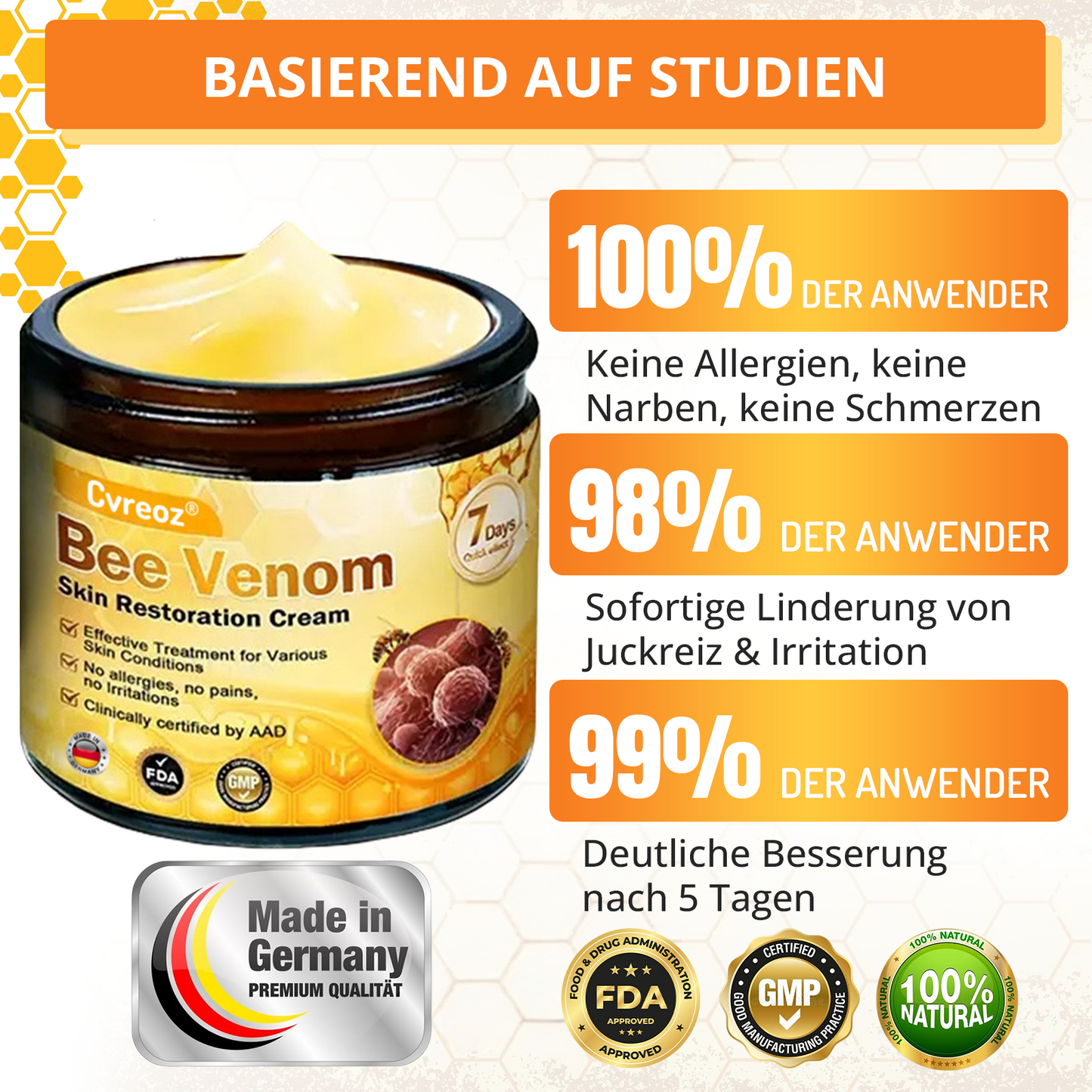 🐝 Cvreoz® Bienengift Hautreparatur Creme